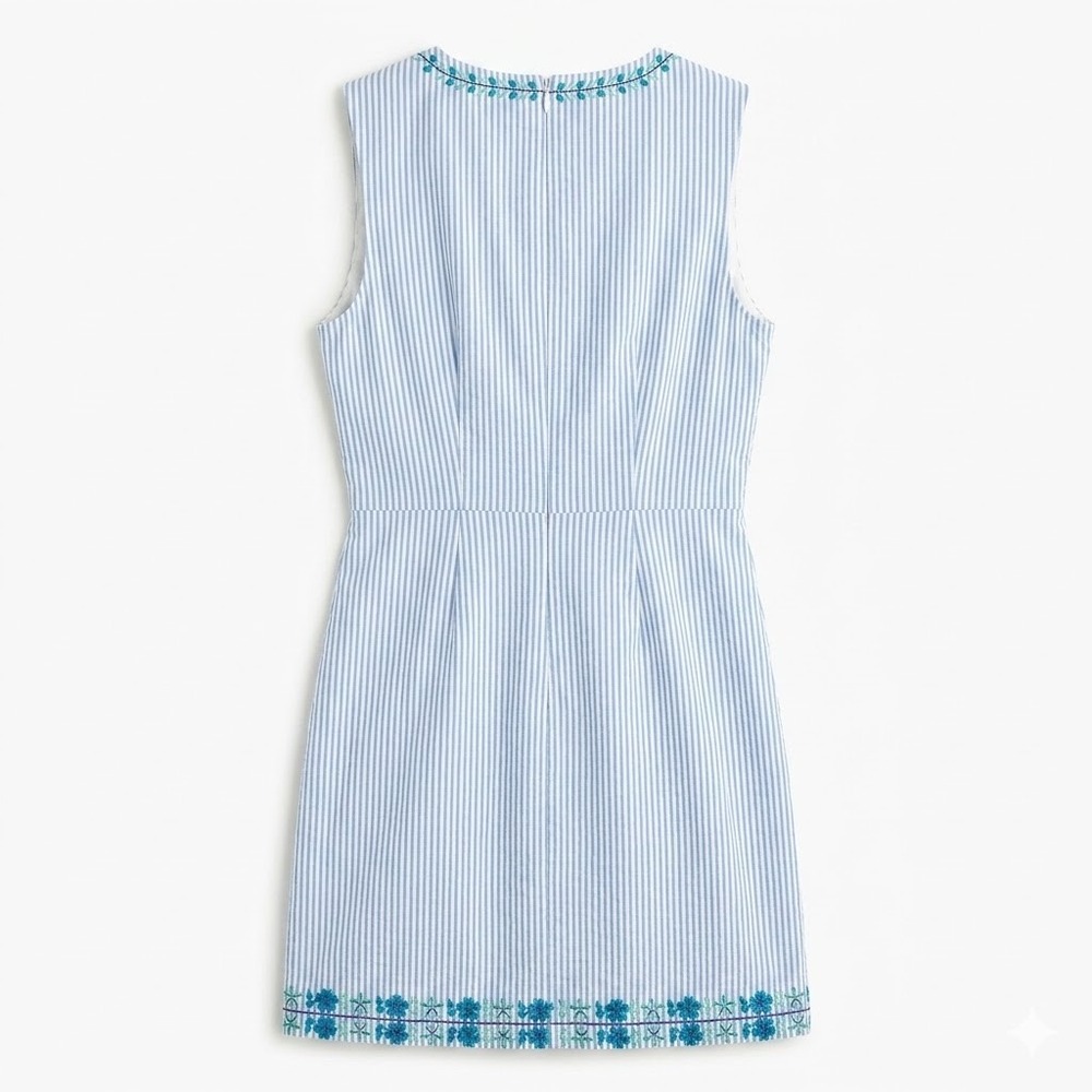 Vineyard Vines Blue White Striped Embroidered Shift Dress Size 6 - CJ - Picture 9 of 10